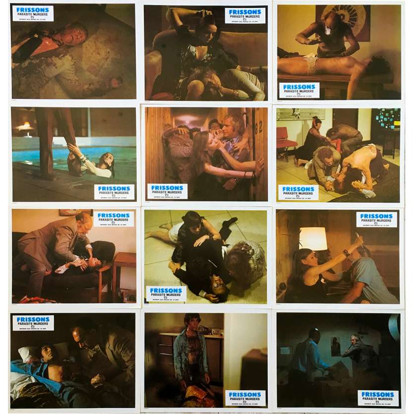 THEY CAME FROM WITHIN Original Lobby Cards x12 - 9x12 in. - 1975 - David Cronenberg, Paul Hampton