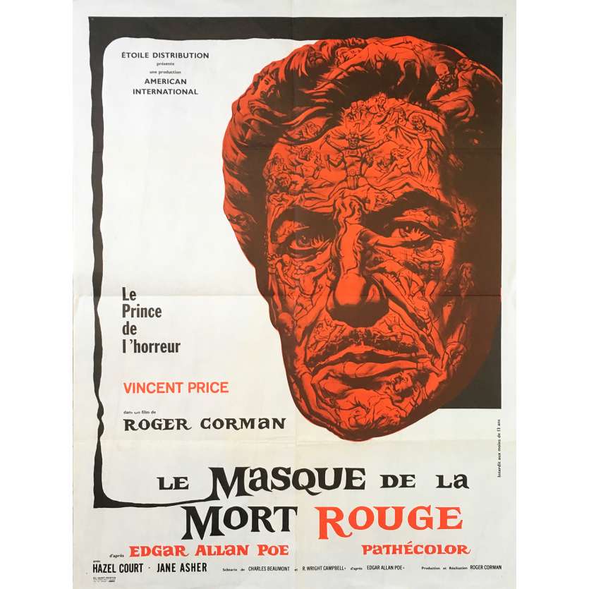 LE MASQUE DE LA MORT ROUGE Affiche de film - 60x80 cm. - 1964 - Vincent Price, Roger Corman