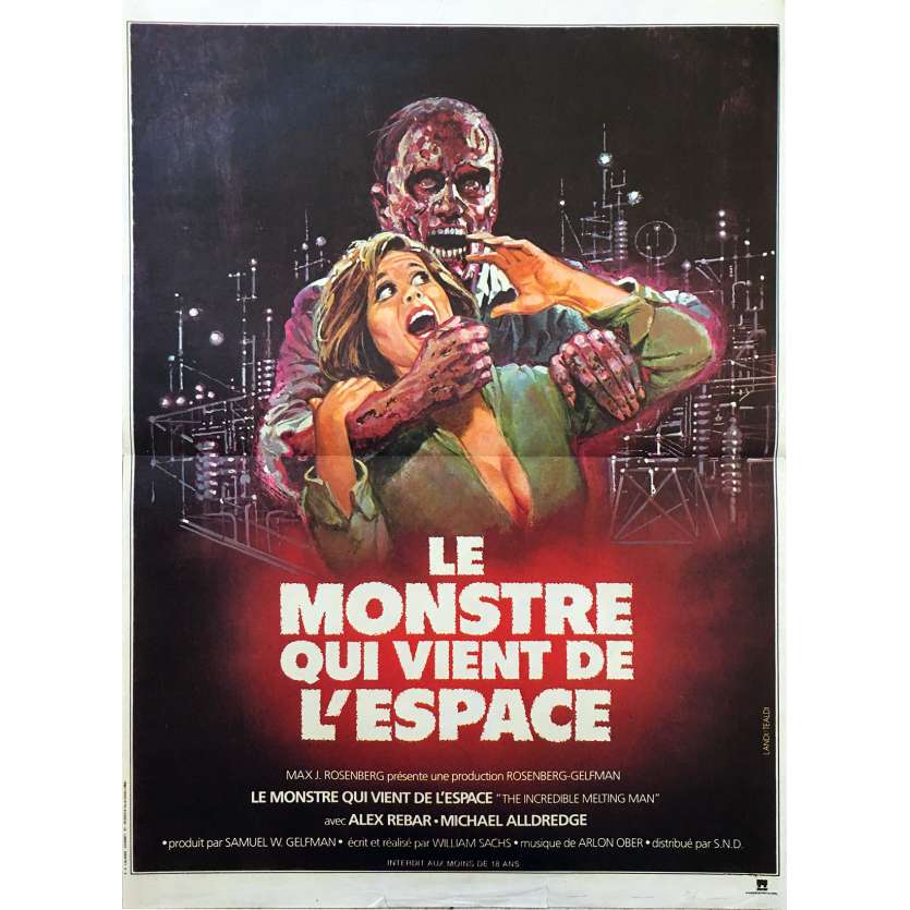 THE INCREDIBLE MELTING MAN Original Movie Poster  - 15x21 in. - 1977 - William Sachs, Alex Rebar