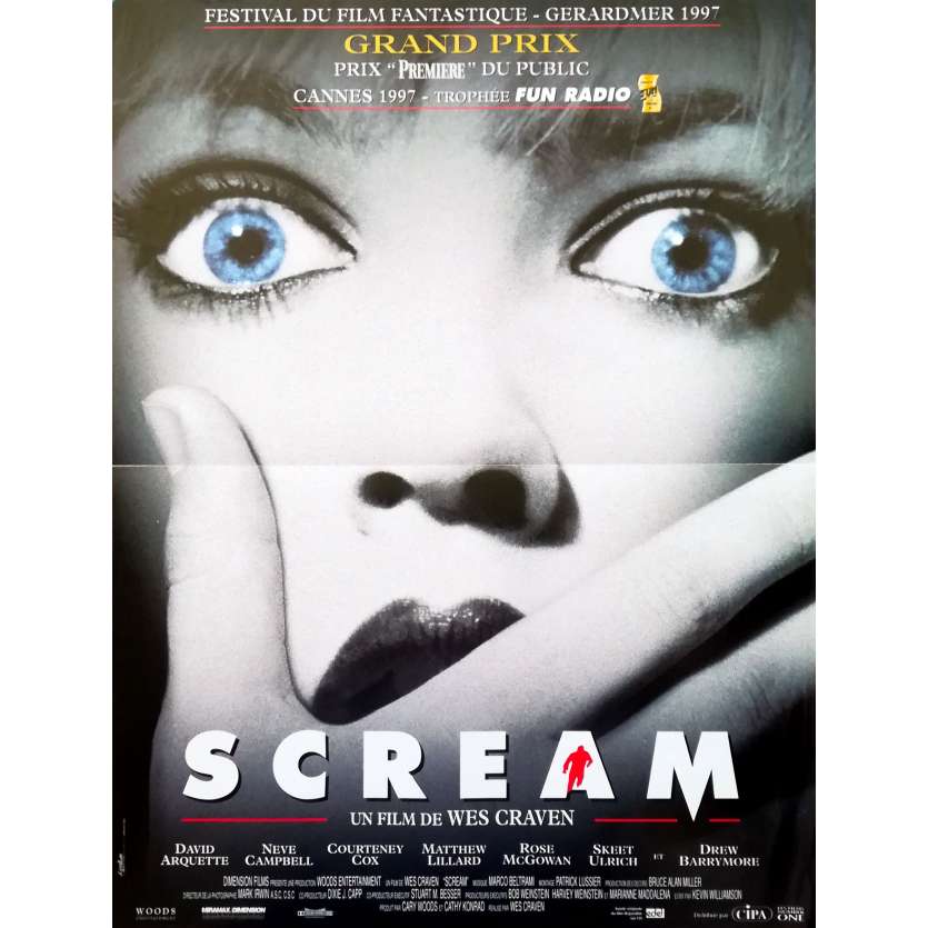SCREAM Original Movie Poster  - 15x21 in. - 1996 - Wes Craven, Neve Campbell