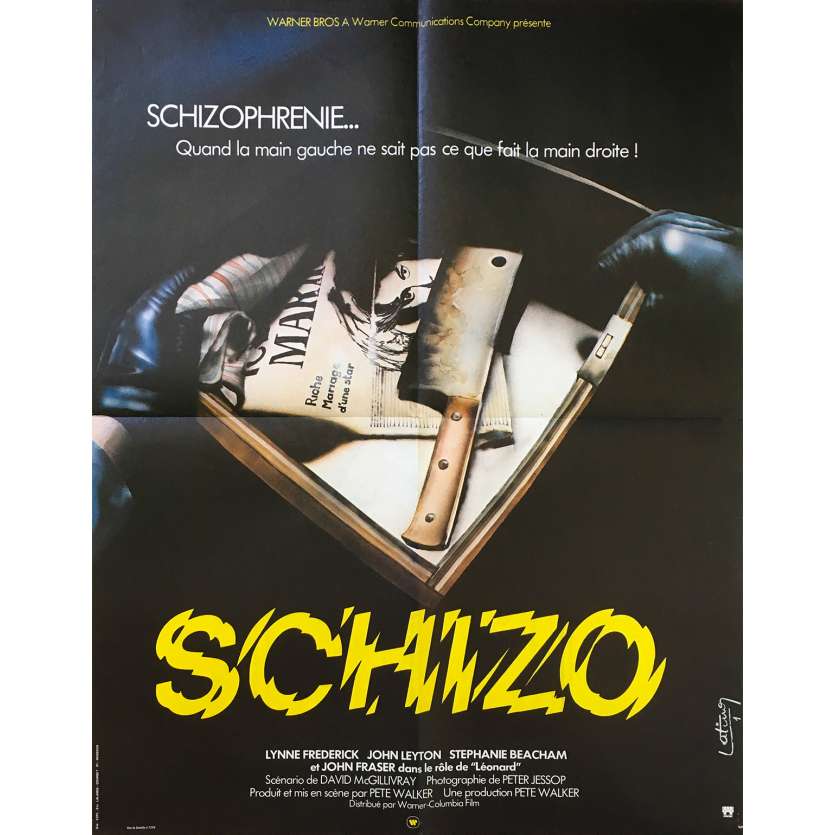 SCHIZO Original Movie Poster  - 23x32 in. - 1976 - Pete Walker, Lynne Frederick