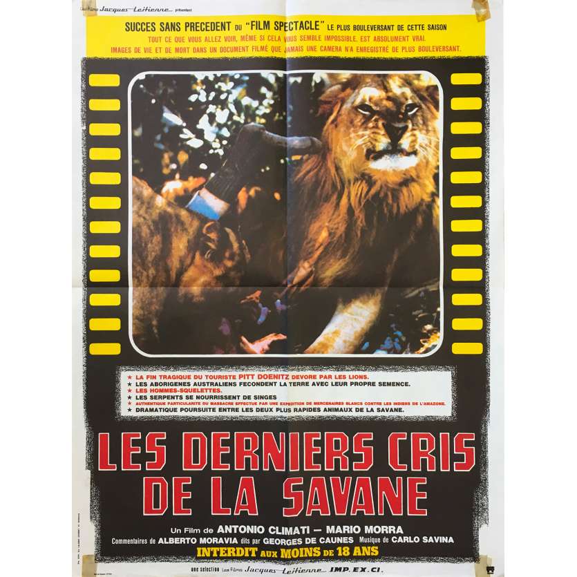 SAVAGE MAN SAVAGE BEAST Original Movie Poster  - 23x32 in. - 1975 - Antonio Climati, Giuseppe Rinaldi