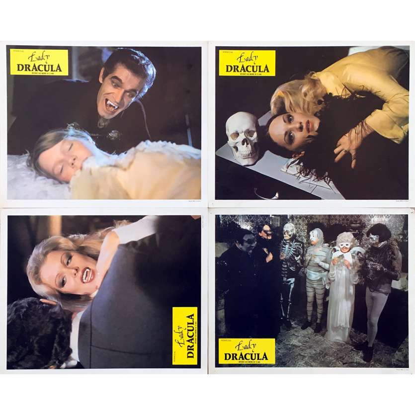 LADY DRACULA Original Lobby Cards x4 - 9x12 in. - 1977 - Franz Josef Gottlieb, Evelyne Kraft