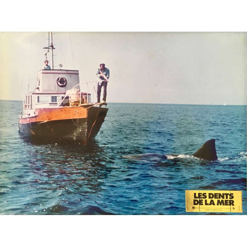 JAWS Original Lobby Card N07 - 12x15 in. - 1975 - Steven Spielberg, Roy Sheider
