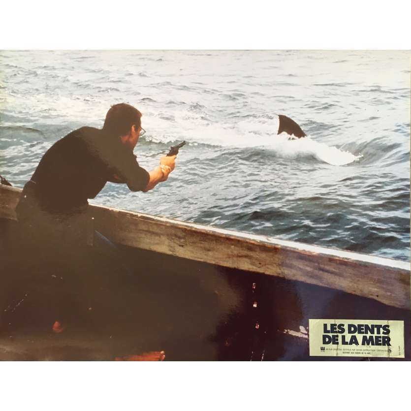 JAWS Original Lobby Card N12 - 12x15 in. - 1975 - Steven Spielberg, Roy Sheider