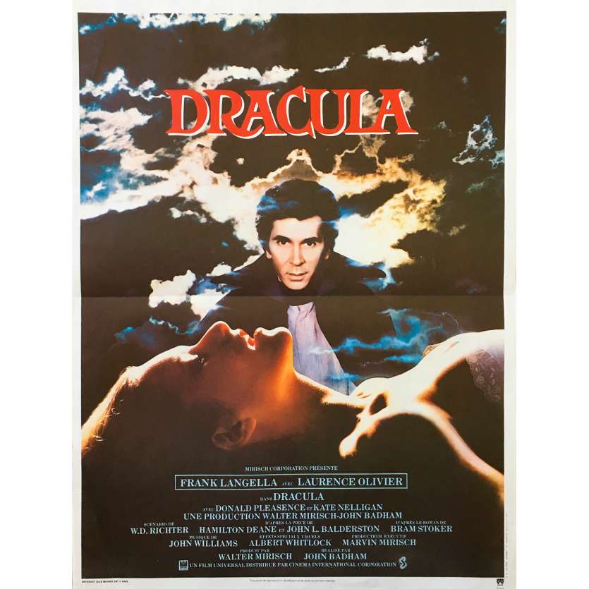 DRACULA Affiche de film - 40x60 cm. - 1979 - Frank Langella, John Badham