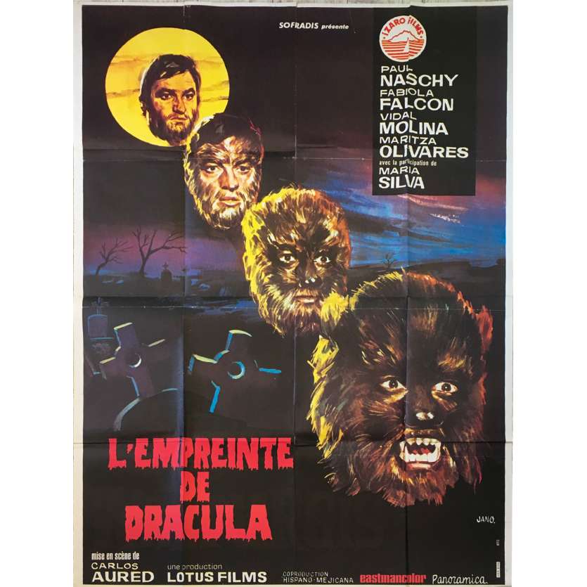 L'EMPREINTE DE DRACULA Affiche de film  - 120x160 cm. - 1973 - Paul Naschy, Carlos Aured