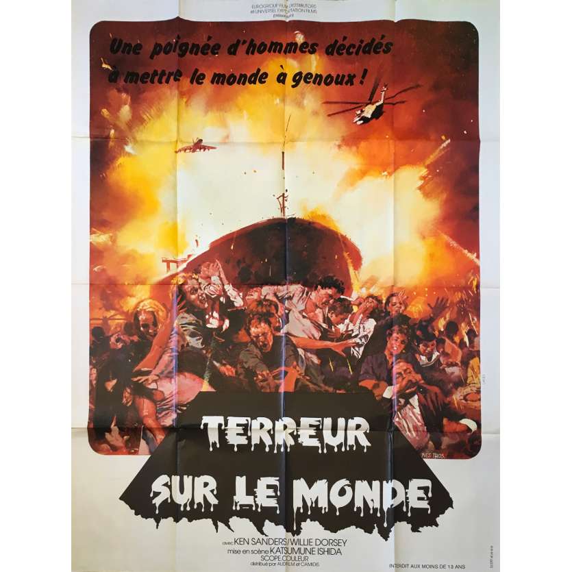 TERREUR SUR LE MONDE Affiche de film  - 120x160 cm. - 1975 - Tetsurô Tanba, Katsumune Ishida
