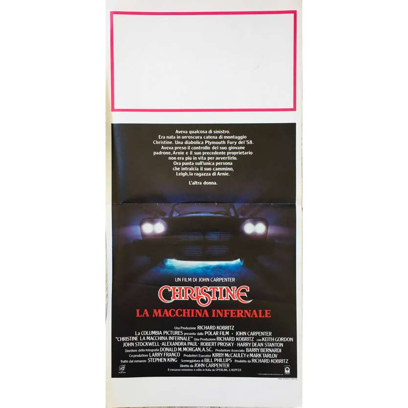 CHRISTINE Affiche de film  - 33x71 cm. - 1983 - Keith Gordon, John Carpenter