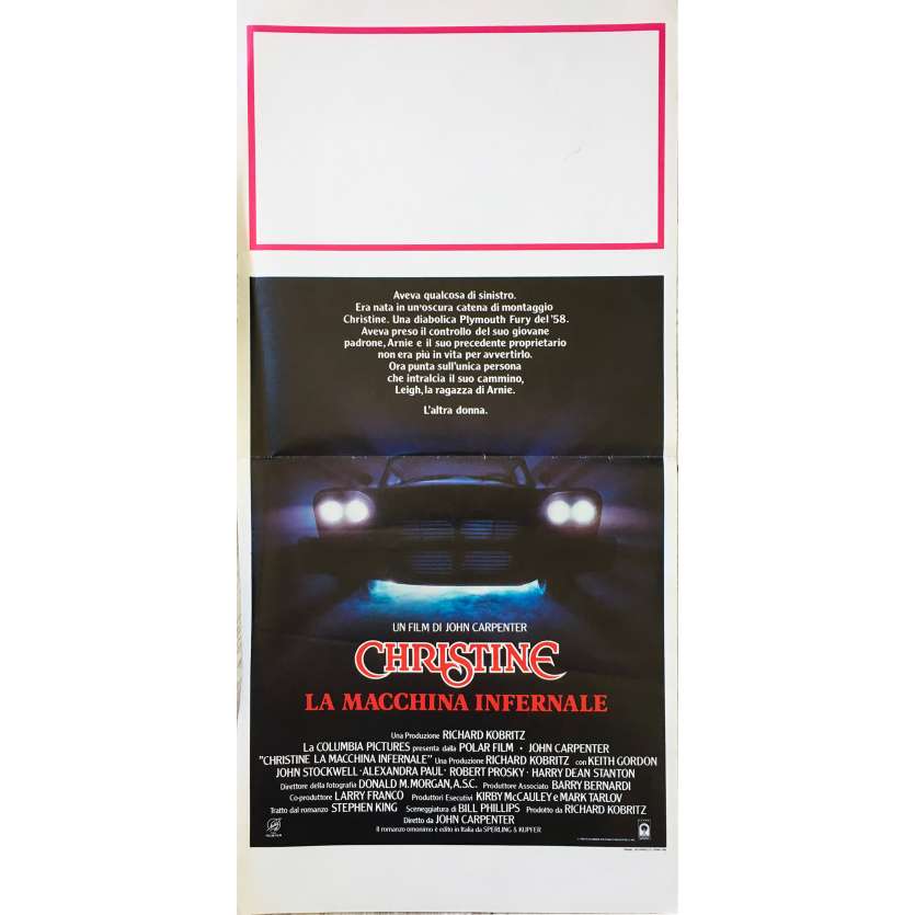 CHRISTINE Affiche de film - 33x71 cm. - 1983 - Keith Gordon, John Carpenter