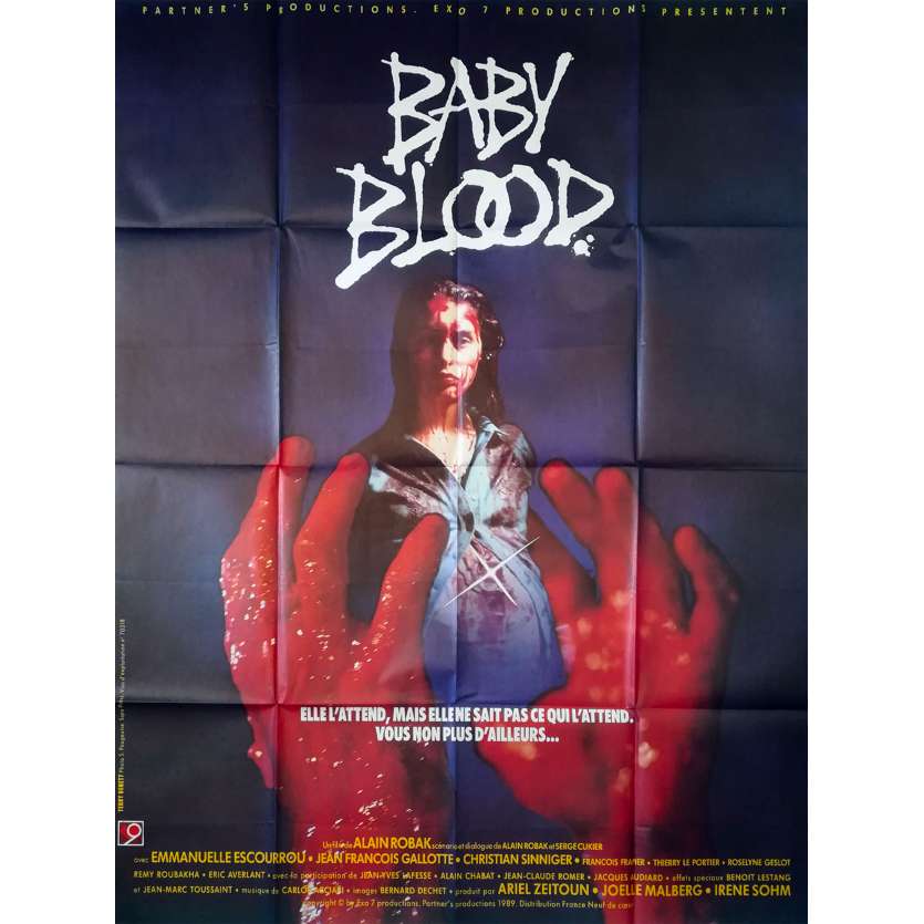 BABY BLOOD Original Movie Poster - 47x63 in. - 1990 - Alain Robak, Emmanuelle Escourrou