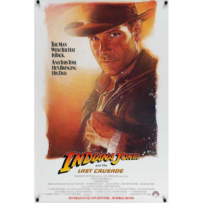 INDIANA JONES ET LA DERNIERE CROISADE Affiche de film 69x104 - 1989 - Harrison Ford, Steven Spielberg