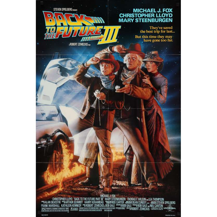 BACK TO THE FUTURE III Original DS 1sh Poster '90 Michael J. Fox, Chris Lloyd, Drew Struzan