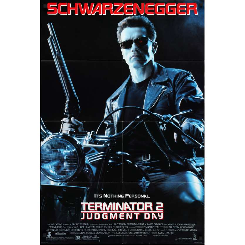 TERMINATOR 2 Original Movie Poster - 27x40 in. - 1992 - James Cameron, Arnold Schwarzenegger