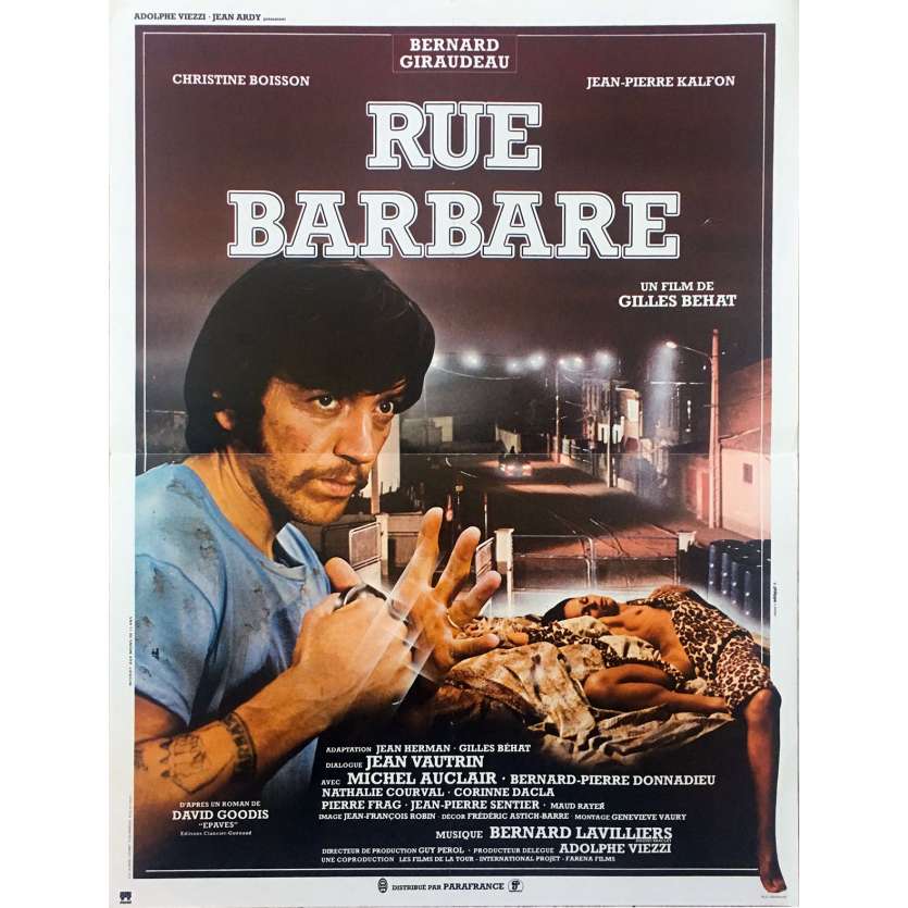BARBAROUS STREET Movie Poster 15x21 in. French - 1984 - Gilles Béhat, Bernard Giraudeau