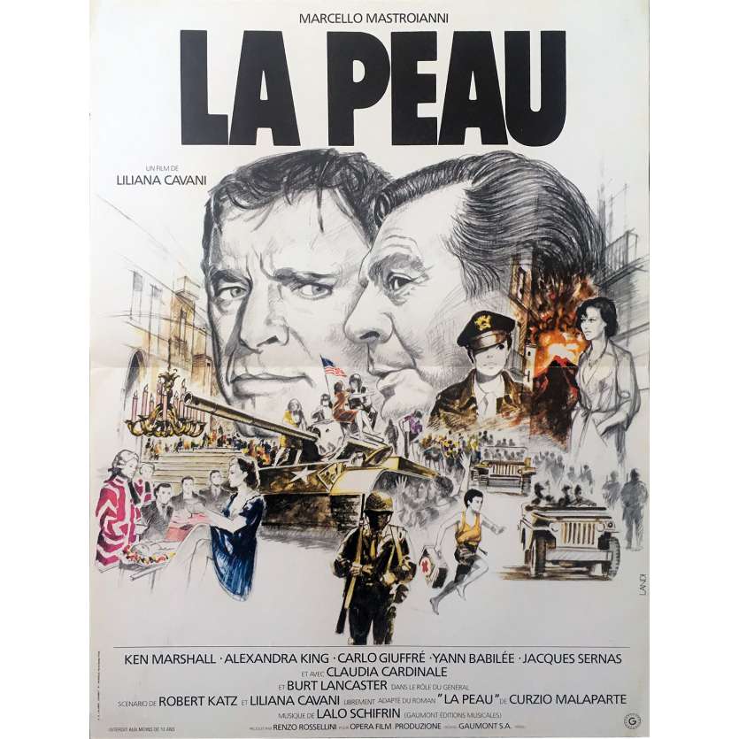 LA PEAU Affiche de film 40x60 - 1981 - Mastroiani, Cavani