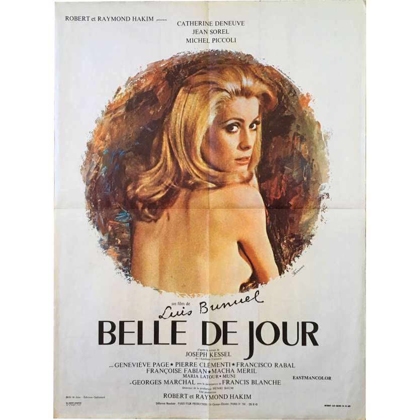 BELLE DE JOUR Original Movie Poster  - 23x32 in. - 1967 - Luis Bunuel, Catherine Deneuve