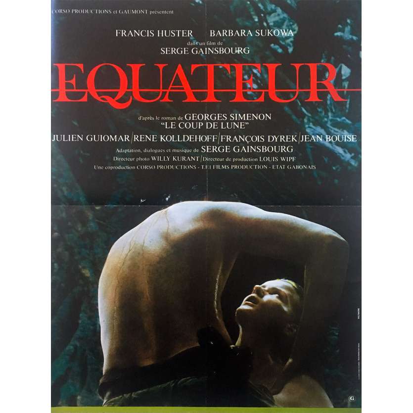 EQUATOR Original Movie Poster - 15x21 in. - 1983 - Serge Gainsbourg, Francis Huster