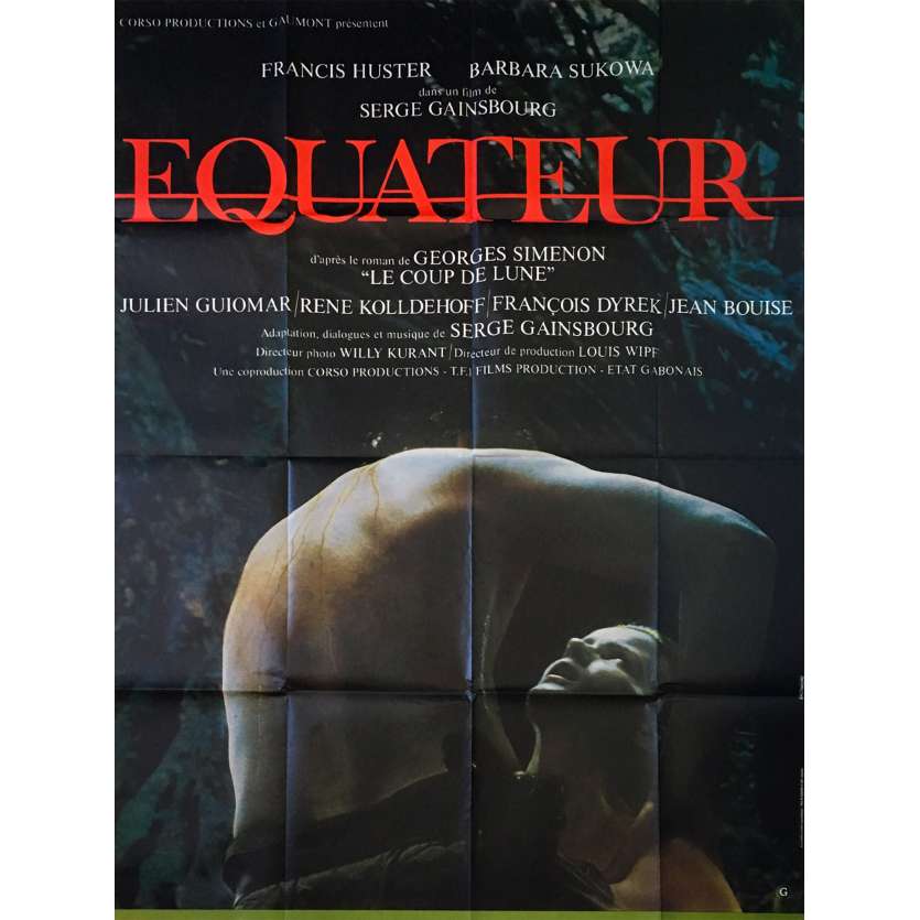 EQUATEUR Affiche de film - 120x160 cm. - 1983 - Francis Huster, Serge Gainsbourg