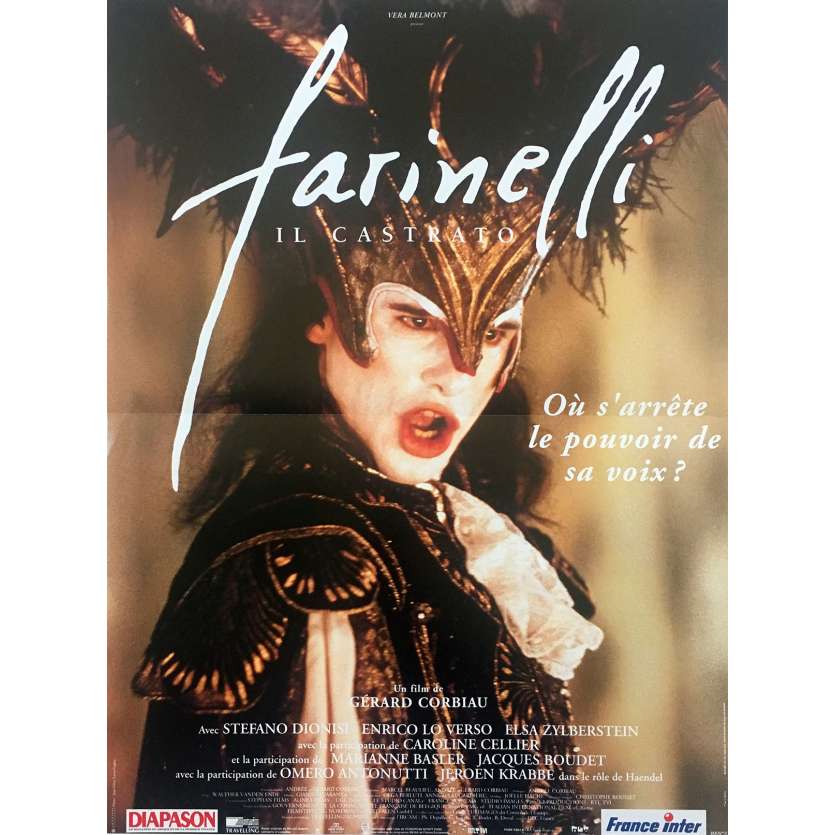 FARINELLI Affiche de film - 40x60 cm. - 1994 - Stefano Dionisi, Gérard Corbiau