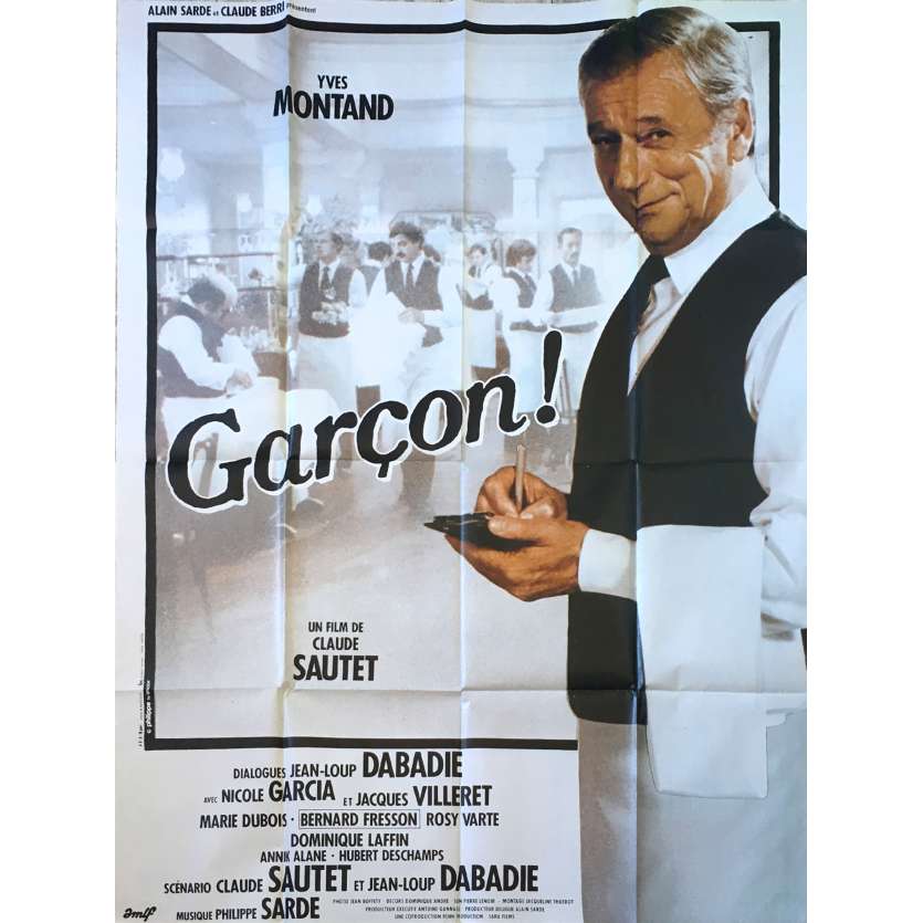 GARÇON! Original Movie Poster  - 47x63 in. - 1983 - Claude Sautet, Yves Montand