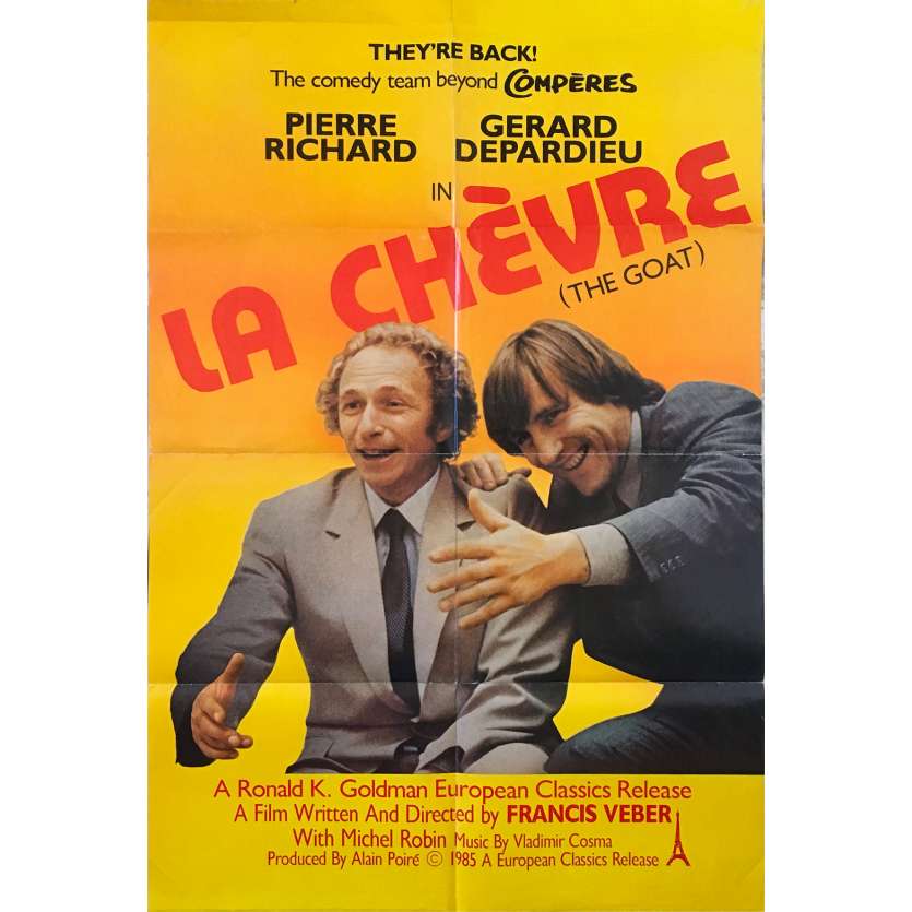 LA CHEVRE Affiche de film - 69x102 cm. - 1981 - Pierre Richard, Gérard Depardieu, Francis Veber