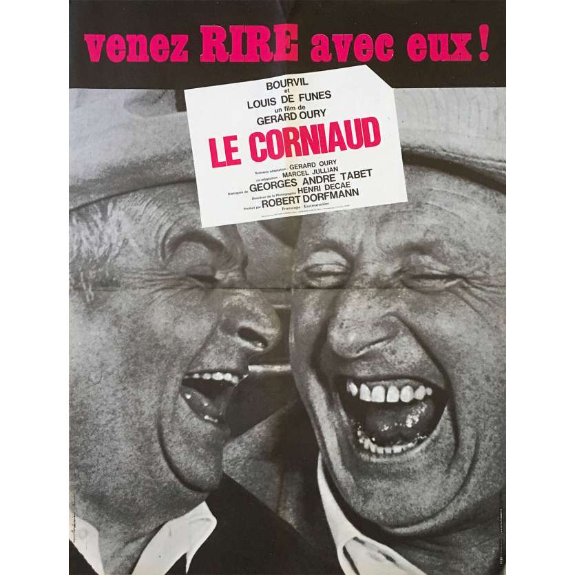 LE CORNIAUD Affiche de film  - 60x80 cm. - 1965 - Bourvil, Louis de Funès, Gérard Oury