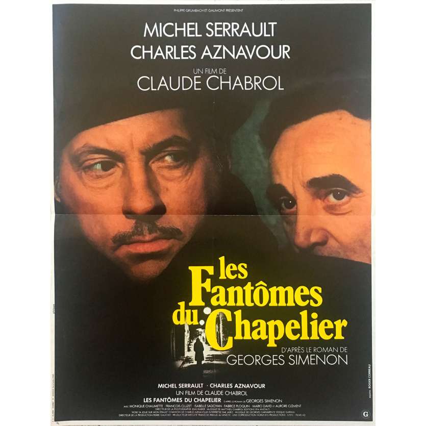 LES FANTOMES DU CHAPELIER Affiche de film  - 40x60 cm. - 1982 - Michel Serrault, Claude Chabrol