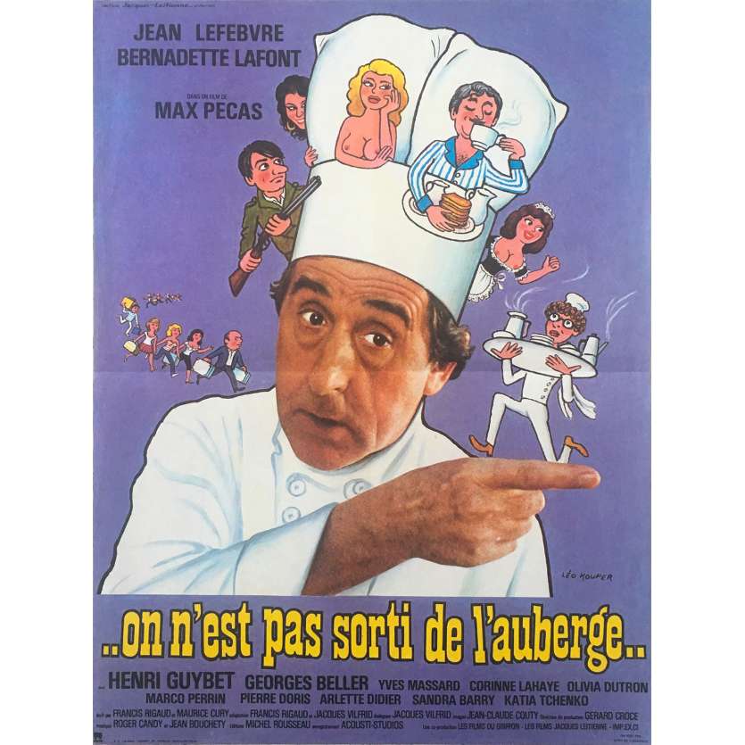 ON EST PAS SORTI DE L'AUBERGE Affiche de film  - 40x60 cm. - 1982 - Jean Lefebvre, Bernadette Lafont, Max Pécas