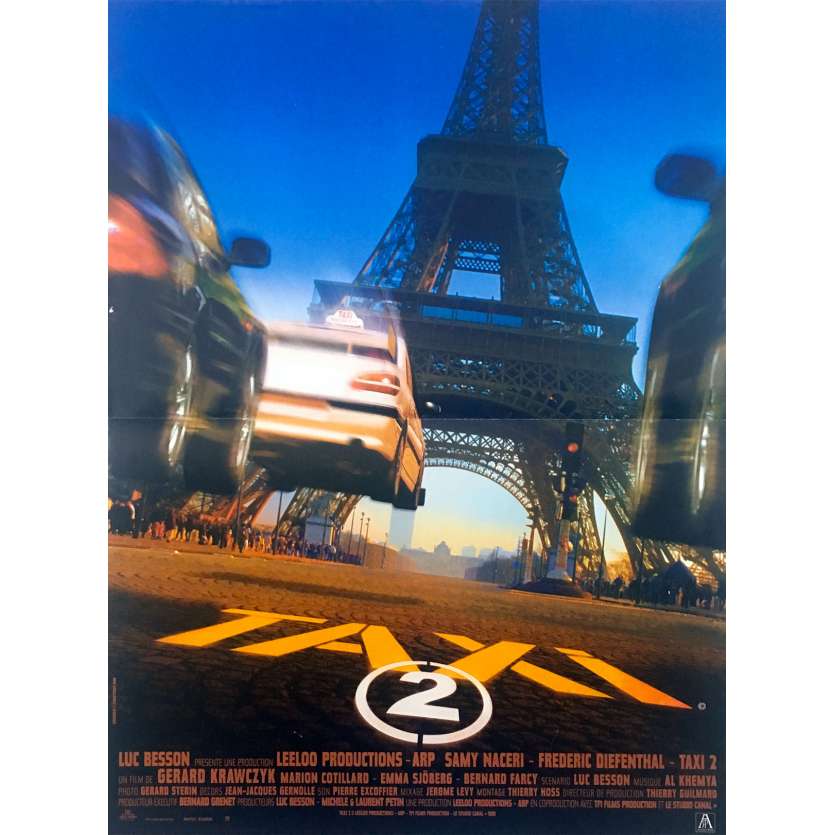 TAXI 2 Original Movie Poster - 15x21 in. - 2000 - Gérard Krawczyk, Samy Naceri, Frédéric Diefenthal