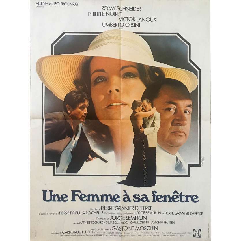 A WOMAN AT HER WINDOW Original Movie Poster - 23x32 in. - 1976 - Pierre Granier-Deferre, Romy Schneider