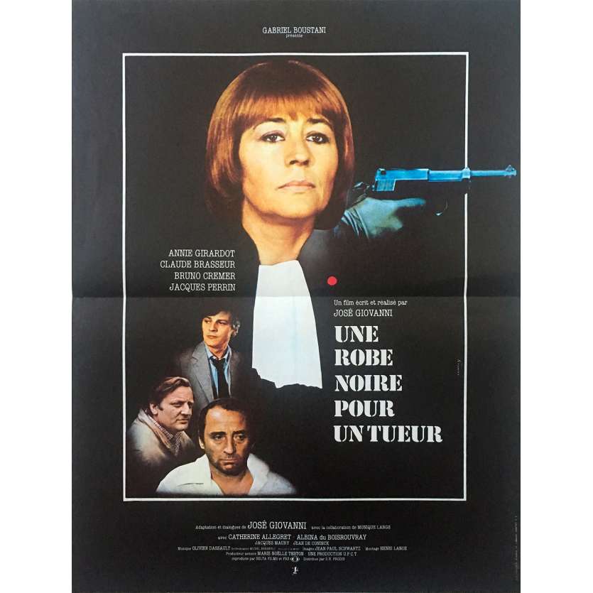 UNE ROBE NOIRE POUR UN TUEUR Original Movie Poster  - 15x21 in. - 1981 - José Giovanni, Annie Girardot, Claude Brasseur