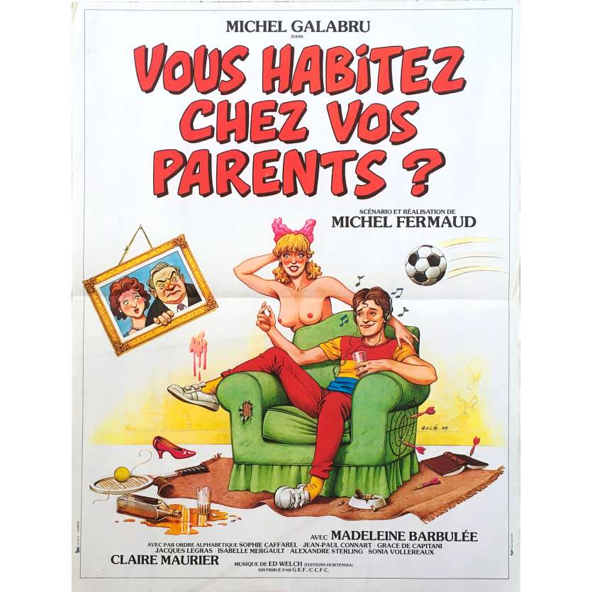 VOUS HABITEZ CHEZ VOS PARENTS French Movie Poster 15x21 - 1983 - Michel Fermaud, Michel Galabru