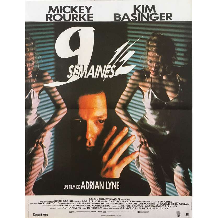 NINE 1/2 WEEKS Original Movie Poster - 15x21 in. - 1986 - Adrian Lyne, Kim Bassinger