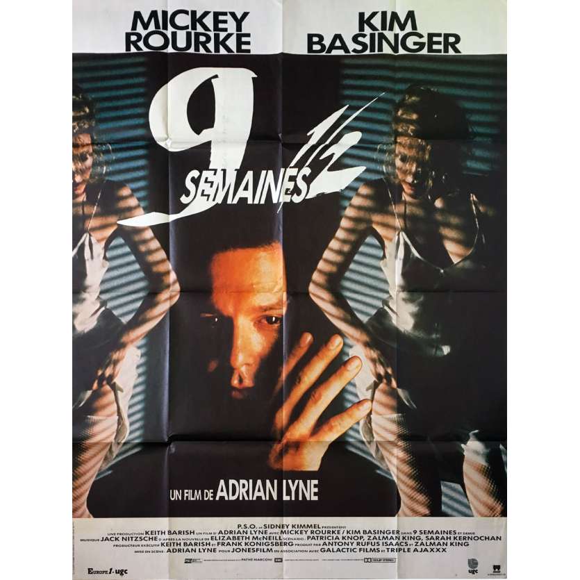 NINE 1/2 WEEKS Original Movie Poster  - 47x63 in. - 1986 - Adrian Lyne, Kim Bassinger