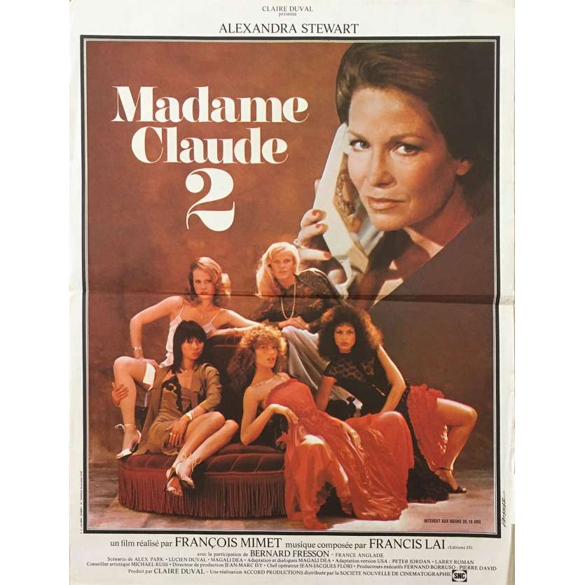 MADAME CLAUDE 2 Affiche de film - 40x60 cm. - 1981 - Alexandra Stewart, François Mimet
