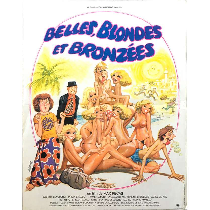 BELLES BLONDES ET BRONZEES Affiche de film  - 40x60 cm. - 1981 - Philippe Klébert, Max Pécas