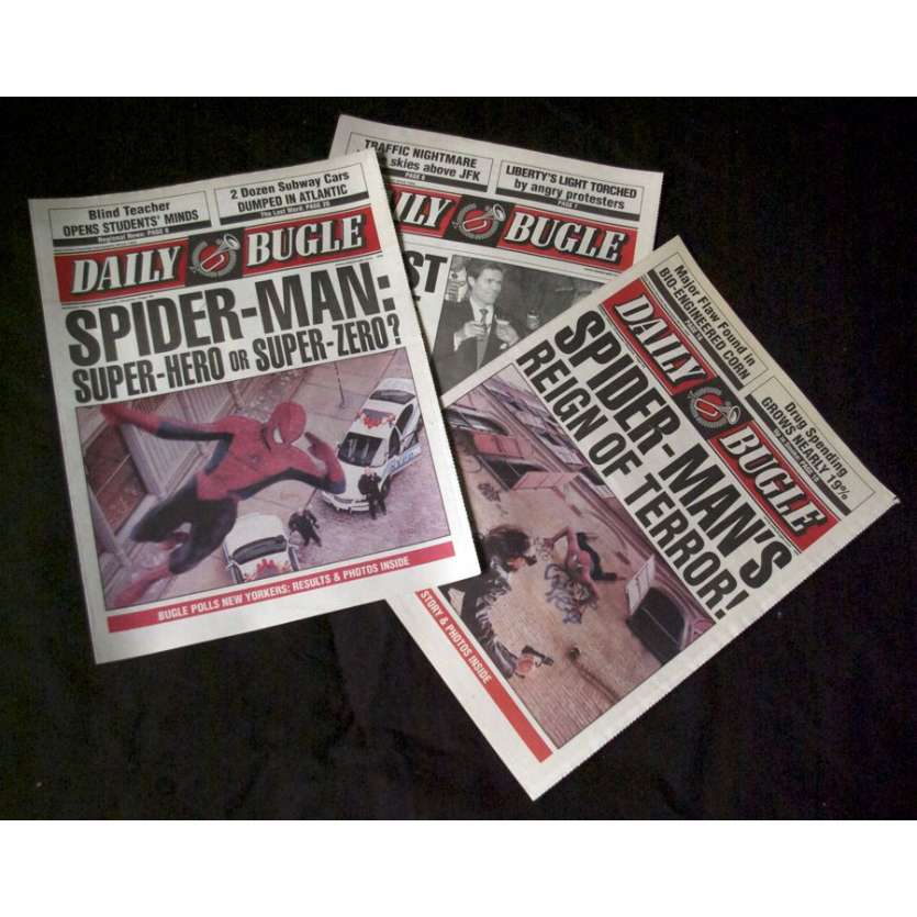 SPIDERMAN Newspapers - Original Movie-Used Props ! No Replica ! 