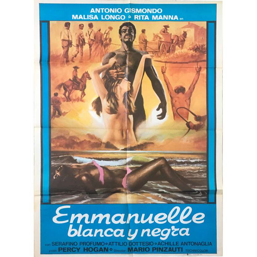 BLACK EMMANUELLE WHITE EMMANUELLE Original Movie Poster - 29x40 in. - 1976 - Mario Pinzauti, Malisa Longo
