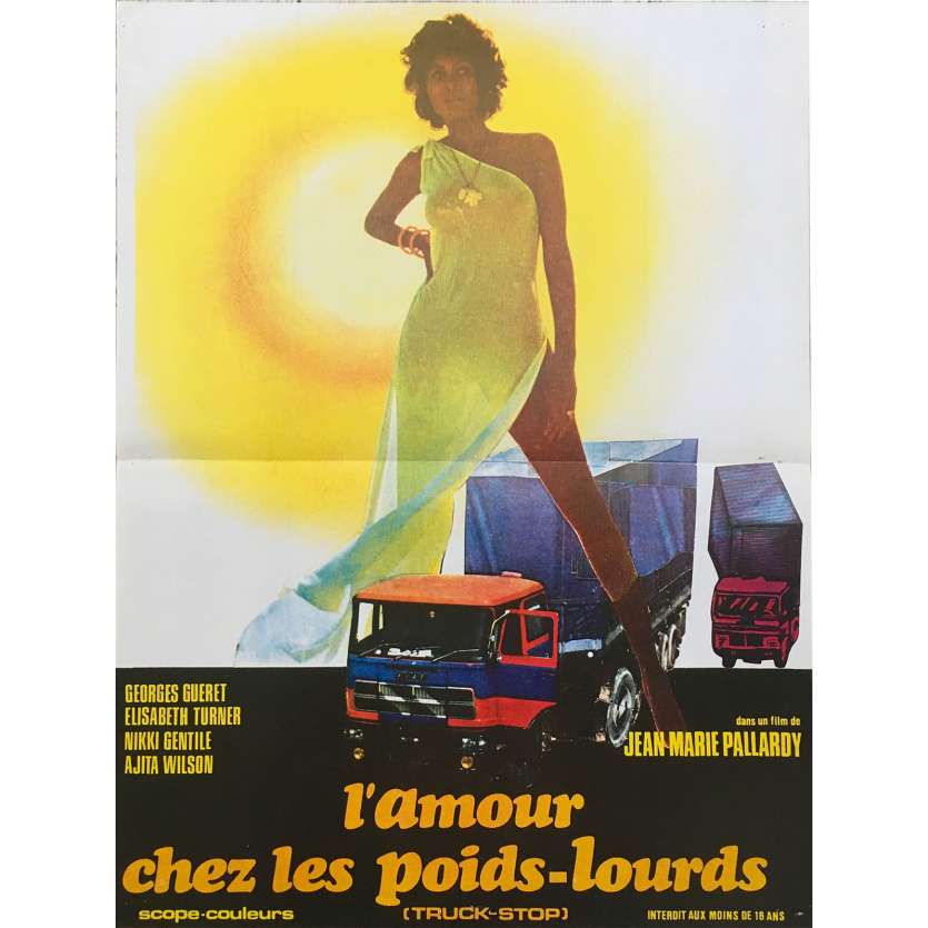 L'AMOUR CHEZ LES POIDS LOURDS Original Movie Poster - 15x21 in. - 1978 - Jean-Marie Pallardy, Georges Géret