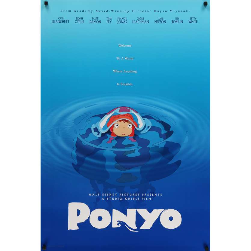 PONYO SUR LA FALAISE Affiche de film  - 69x102 cm. - 2008 - Hayao Miyazaki, Studio Ghibli