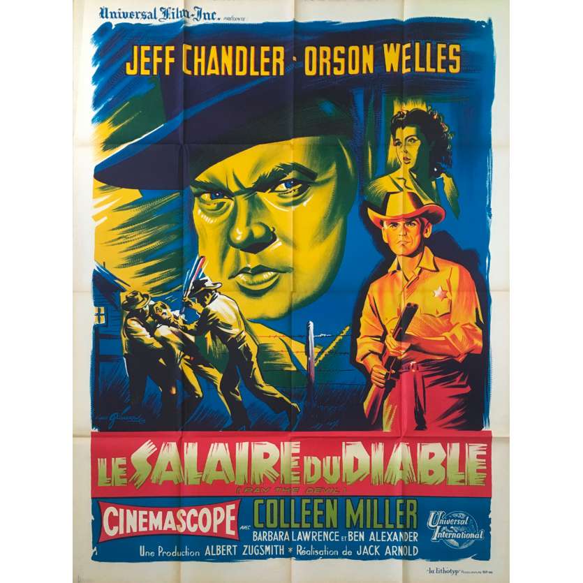 THE MAN IN THE SHADOW / PAY THE DEVIL Original Movie Poster - 47x63 in. - 1957 - Jack Arnold, Orson Welles