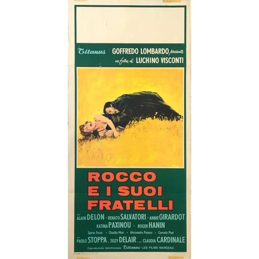 ROCCO ET SES FRERES Affiche de film - 33x71 cm. - 1960 - Alain Delon, Luchino Visconti