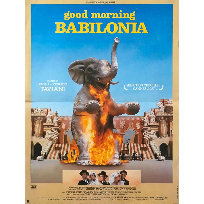 GOOD MORNING BABYLON Original Movie Poster - 15x21 in. - 1987 - Paolo & Vittorio Taviani, Vincent Spano