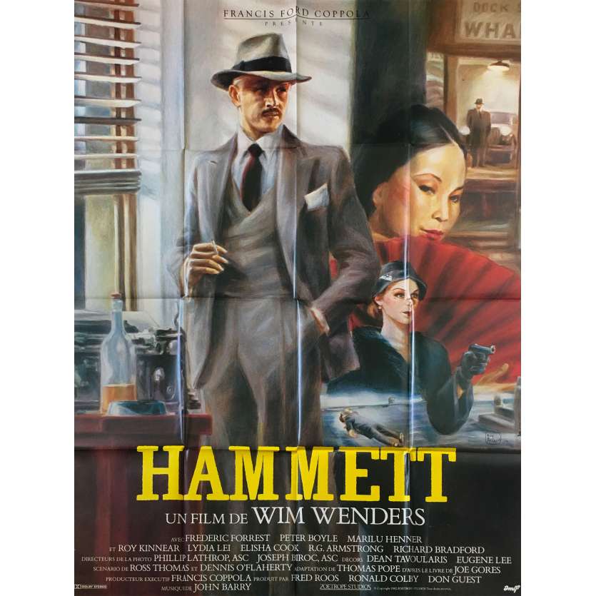 HAMMETT Affiche de film - 120x160 cm. - 1982 - Frederic Forrest, Wim Wenders