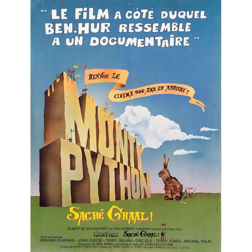 MONTY PYTHON AND THE HOLY GRAIL Original Herald  - 9x12 in. - 1975 - Terry Gilliam, John Cleese
