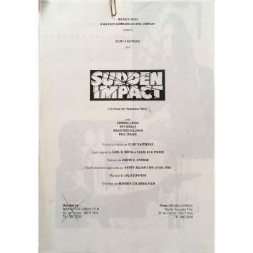 SUDDEN IMPACT Original Pressbook - 9x12 in. - 1983 - Clint Eastwood, Sondra Locke SUDDEN IMPACT Original Pressbook - 9x12 in. - 1983 - Clint Eastwood, Sondra Locke