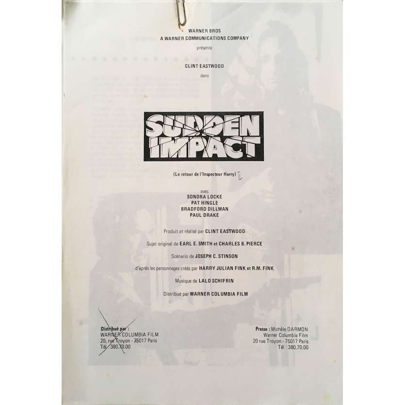 SUDDEN IMPACT Original Pressbook  - 9x12 in. - 1983 - Clint Eastwood, Sondra Locke