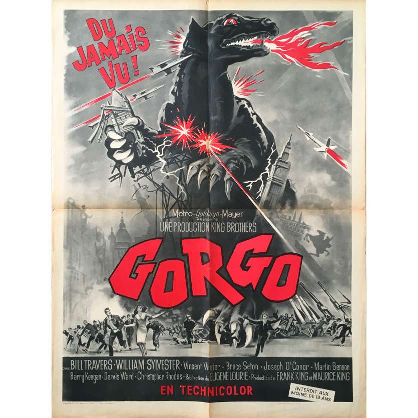GORGO French Movie Poster  23x33 - 1961 - Eugene Lourié, Bill Travers