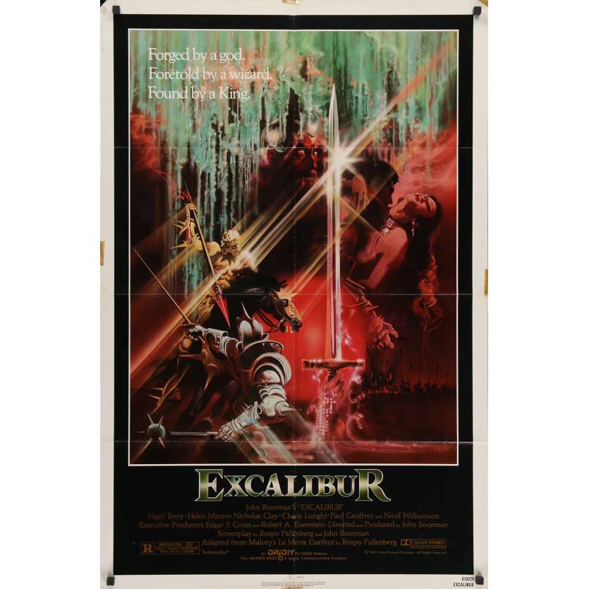 EXCALIBUR Affiche de film 69x104 - 1981 - Nigel Terry, Helen Mirren, John Boorman